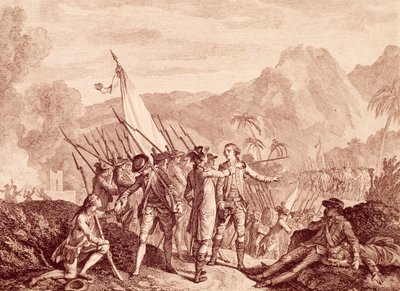 La cattura francese di Tobago da Francois Godefroy