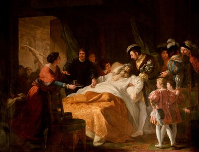 La morte di Leonardo da Vinci tra le braccia di Francesco I, 1781 da Francois Guillaume Menageot