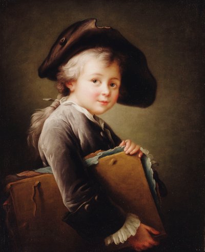 Un Giovane Ragazzo che Tiene un Portfolio da Francois Hubert Drouais