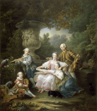 Louis II du Bouchet de Sourches con la sua famiglia da Francois Hubert Drouais