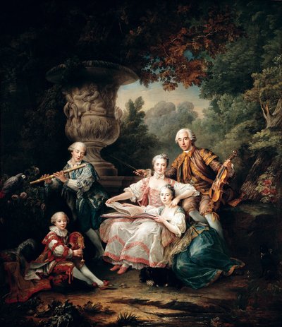 Louis du Bouchet (1645-1716) Marchese di Sourches e la sua Famiglia, 1750 da Francois Hubert Drouais