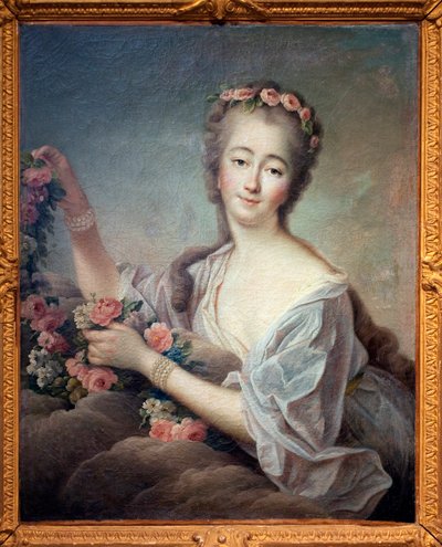 Ritratto di Madame du Barry en Flore (Jeanne Becu, Contessa di Barry) da Francois Hubert Drouais