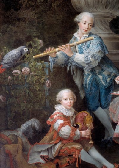 La famiglia di Louis Francois du Bouchet, Marchese di Sourches e Gran Prevosto di Francia (dettaglio) da Francois Hubert Drouais