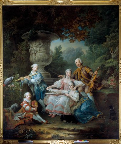 La famiglia di Louis Francois du Bouchet, Marchese di Sourches e Gran Prevosto di Francia da Francois Hubert Drouais