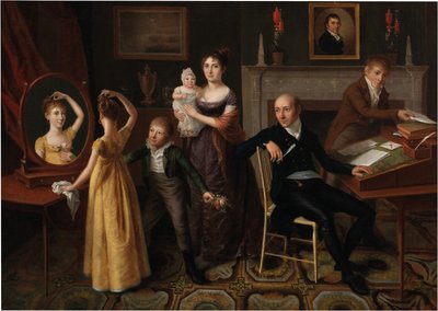 Gruppo familiare in un interno di New York da Francois Joseph Bourgoin