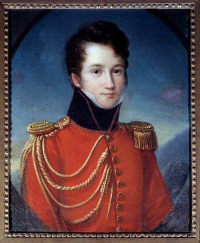 Ritratto dello scrittore e drammaturgo Alfred de Vigny in uniforme come gendarme della casa del Re da Francois Josephe Kinson