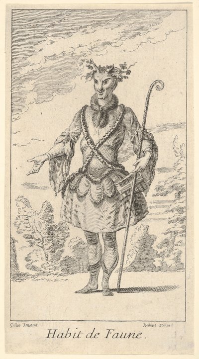 Abito da fauno: un fauno, un bastone nella sua destra, ca. 1721 da Francois Joullain