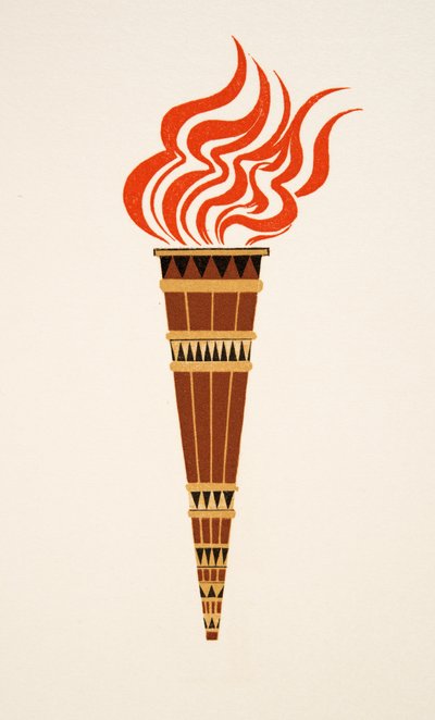 Torcia fiammeggiante da Prometeo incatenato di Eschilo, pub. 1941 (stampa pochoir) da Francois Louis Schmied