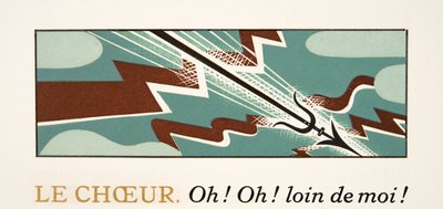 Illustrazione grafica da Prometeo incatenato di Eschilo, pub. 1941 (stampa pochoir) da Francois Louis Schmied