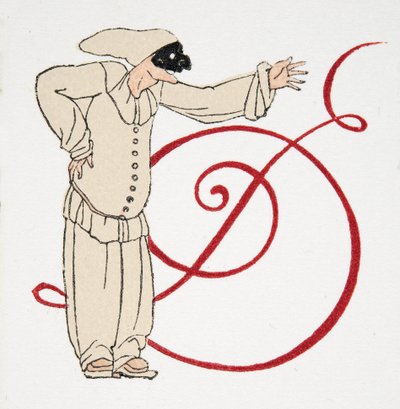 Lettera D, da Personages de Comedie, pub. 1922 da Francois Louis Schmied