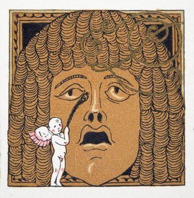 Naso solleticato da Cupido, da Personaggi di Commedia, pub. 1922 da Francois Louis Schmied