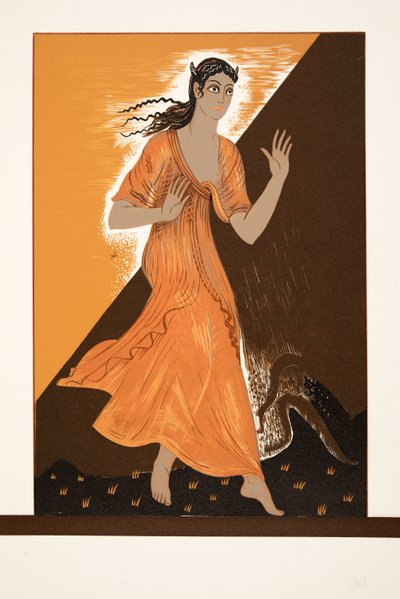 Pandora, da Prometeo incatenato di Eschilo, pub. 1941 (stampa pochoir) da Francois Louis Schmied