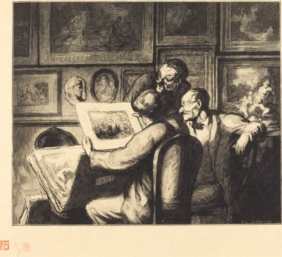 Gli amatori di stampe da Francois Louis Schmied after Honoré Daumier
