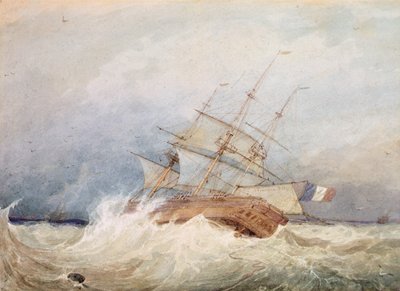 Una Fregata Francese in Tempo Burrascoso da Francois Louis Thomas Francia