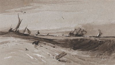 Mare tempestoso, sera da Francois Louis Thomas Francia