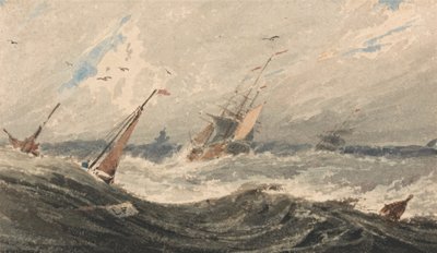 Barche su un Mare Tempestoso da Francois Louis Thomas Francia
