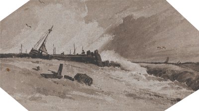 Molo in una tempesta da Francois Louis Thomas Francia