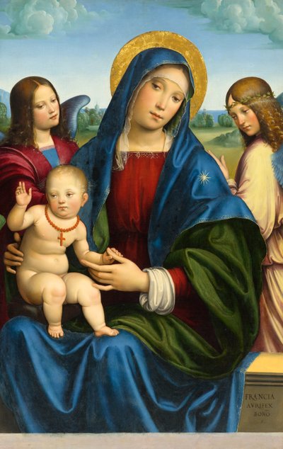 Madonna col Bambino e due angeli, c.1495-1500 da Francois Louis Thomas Francia