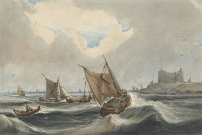 Navi davanti al porto di Vlissingen da Francois Louis Thomas Francia