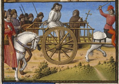 Due prigionieri in un carro portati all