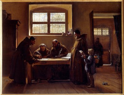 Cappuccini che rileggono uno scritto da Francois Marius Granet