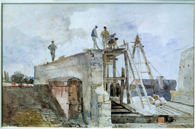 Cantiere di costruzione visto dalla finestra di Granet all