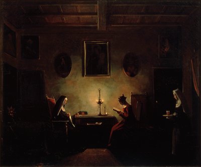 Scena in un interno, XIX secolo da Francois Marius Granet