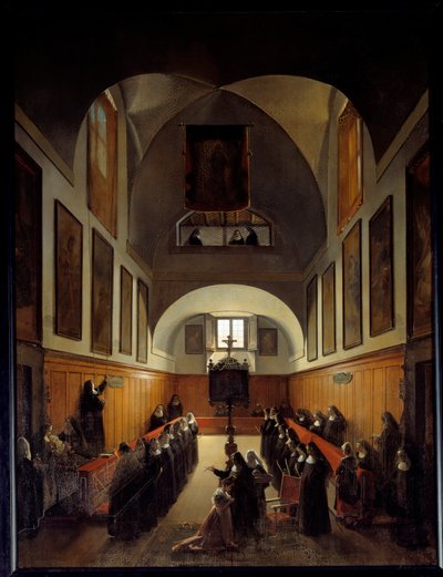 Vestizione di una giovane ragazza di Albano nel coro del convento di Santa Chiara a Roma. Dipinto di François Marius Granet da Francois Marius Granet