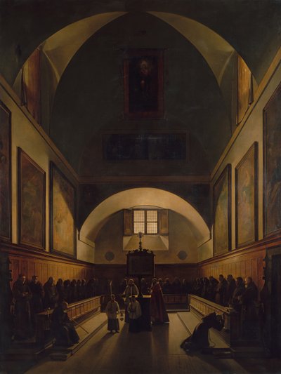 Il coro della chiesa dei Cappuccini a Roma, 1814-15 da Francois Marius Granet