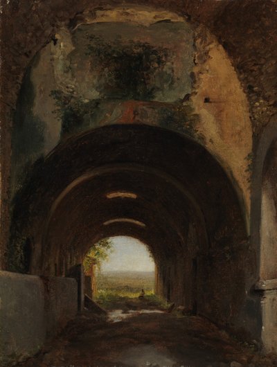 Veduta delle scuderie della Villa di Mecenate, Tivoli, ca. 1805-10 da Francois Marius Granet