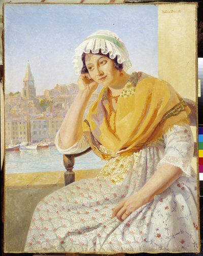 Madame Contencin sulla terrazza quai de Rive-Neuve a Marsiglia da Francois Marius Valere Bernard