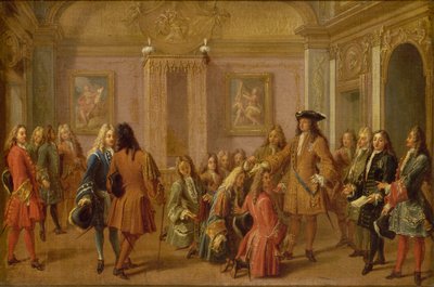 La prima promozione dei Cavalieri di San Luigi da parte di Luigi XIV, Versailles 8 maggio 1693, 1710 da Francois Marot