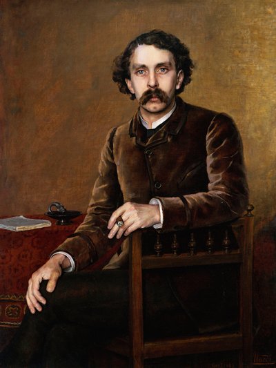 "Ritratto del poeta e scrittore francese Stephane Mallarme (1842-1883) Dipinto di Francois Nardi (1861-1936). 1887 Dim. 42,5 X 32 cm Collezione privata da Francois Nardi