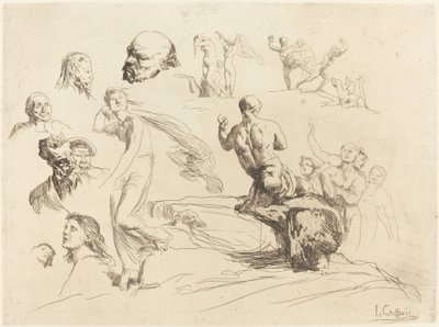 Foglio di schizzi da Francois Nicolas Chifflart