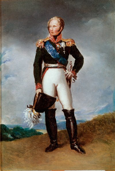 Ritratto a figura intera di Alessandro I, Zar di Russia (1777-1825) da Baron François Pascal Simon Gérard