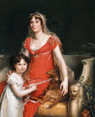 Ritratto della Principessa Elisa Bonaparte con sua figlia (dettaglio) da Baron François Pascal Simon Gérard
