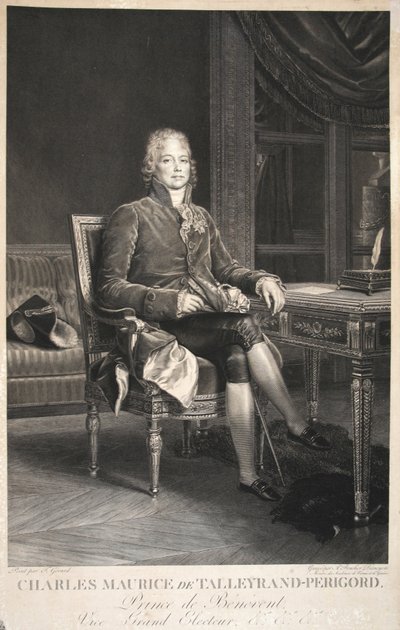 Charles Maurice de Talleyrand-Perigord, Principe di Benevento, Vice Gran Elettore, pub. 1809 da Francois Pascal Simon Gerard
