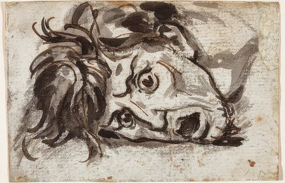 Testa di un uomo con bocca aperta e occhi spalancati da Francois Pascal Simon Gerard