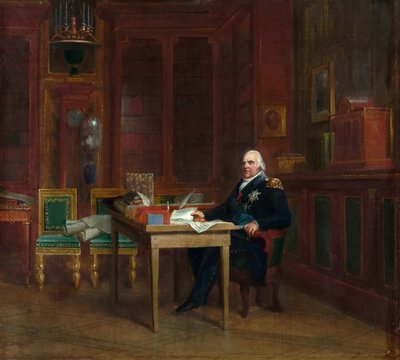 Luigi XVIII 1755-1824 nel suo studio alle Tuileries da Francois Pascal Simon Gerard