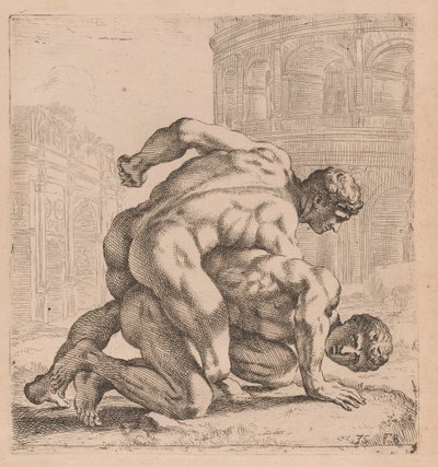 I lottatori Medici, vista laterale, rivolti a destra (tavola 35) da Francois Perrier
