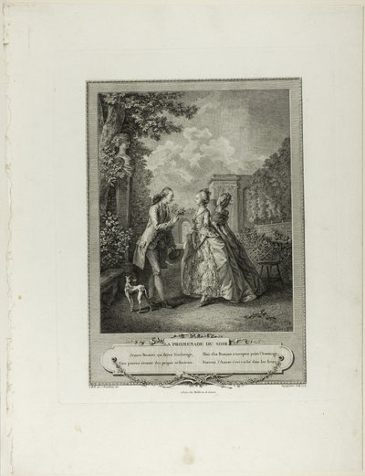 Passeggiata serale, da Monument du Costume Physique et Moral de la fin du Dix-huitième siècle da Francois Robert Ingouf