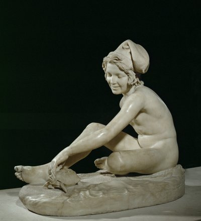 Pescatore napoletano che gioca con una tartaruga (scultura) da Francois Rude