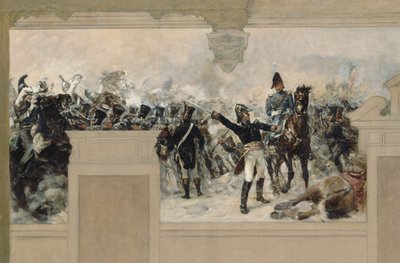 Bozzetto per il municipio di Pantin: Difesa di Pantin nel 1814 da parte del generale Compans da Francois Schommer