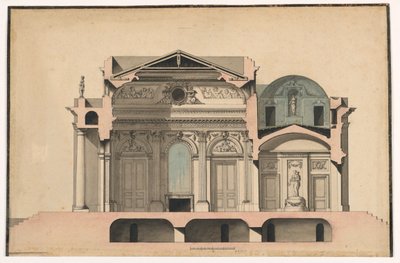 Sezione di una villa da Francois Soufflot, called Le Romain