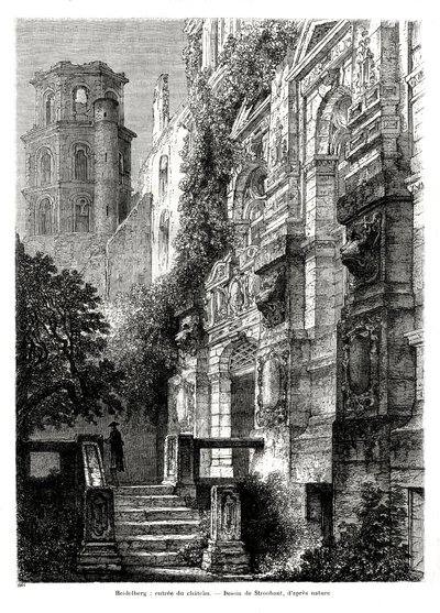 Castello di Heidelberg, Germania, 1886 da Francois Stroobant