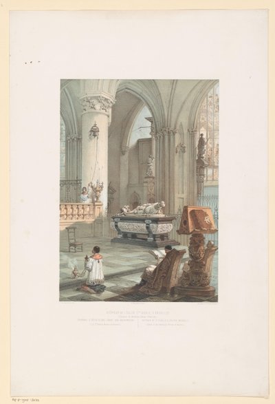 Interno della Cattedrale di San Michele e Santa Gudula a Bruxelles con la tomba di Ernesto d