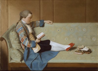 Ritratto di un uomo che legge - John Farr che legge le Odi di Orazio (post-restauro) da Francois Vispre