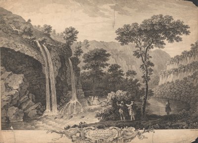 Una prospettiva di quella bellissima cascata sotto Matlock Bath da Francois Vivares