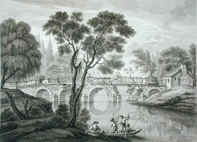 Progetto per un ponte in rovina per il giardino a Syon House, pubblicato nel 1778 da Francois Vivarez