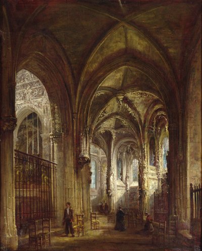 Interno della Chiesa di San Pietro, Caen, 1861 da Francois d